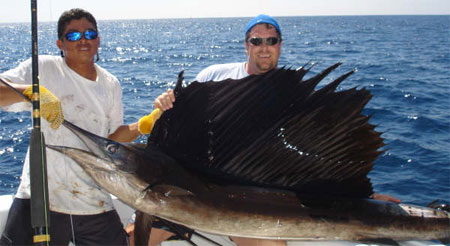 Former Seattle Seahawk Robbie Tobeck with a Costa Rica sailfish