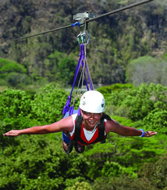 Zip line thru the tropical rain forest in Costa Rica Zip lining tours in the tropical rainforest in Costa Rica